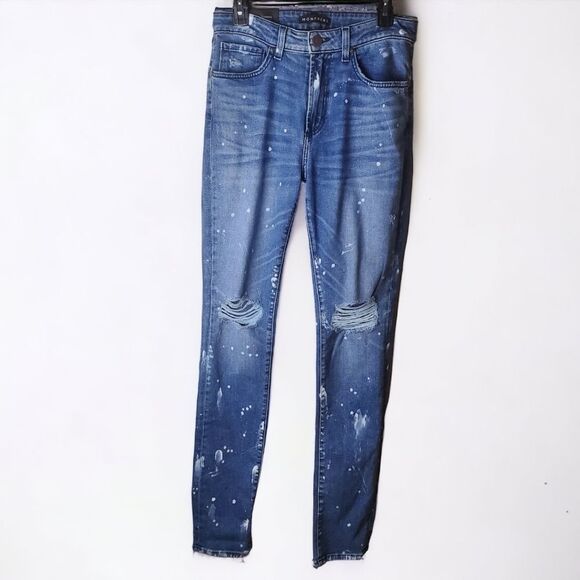 Monfrere Men's Greyson Pain Splatter Distressed Skinny Jeans Size 31